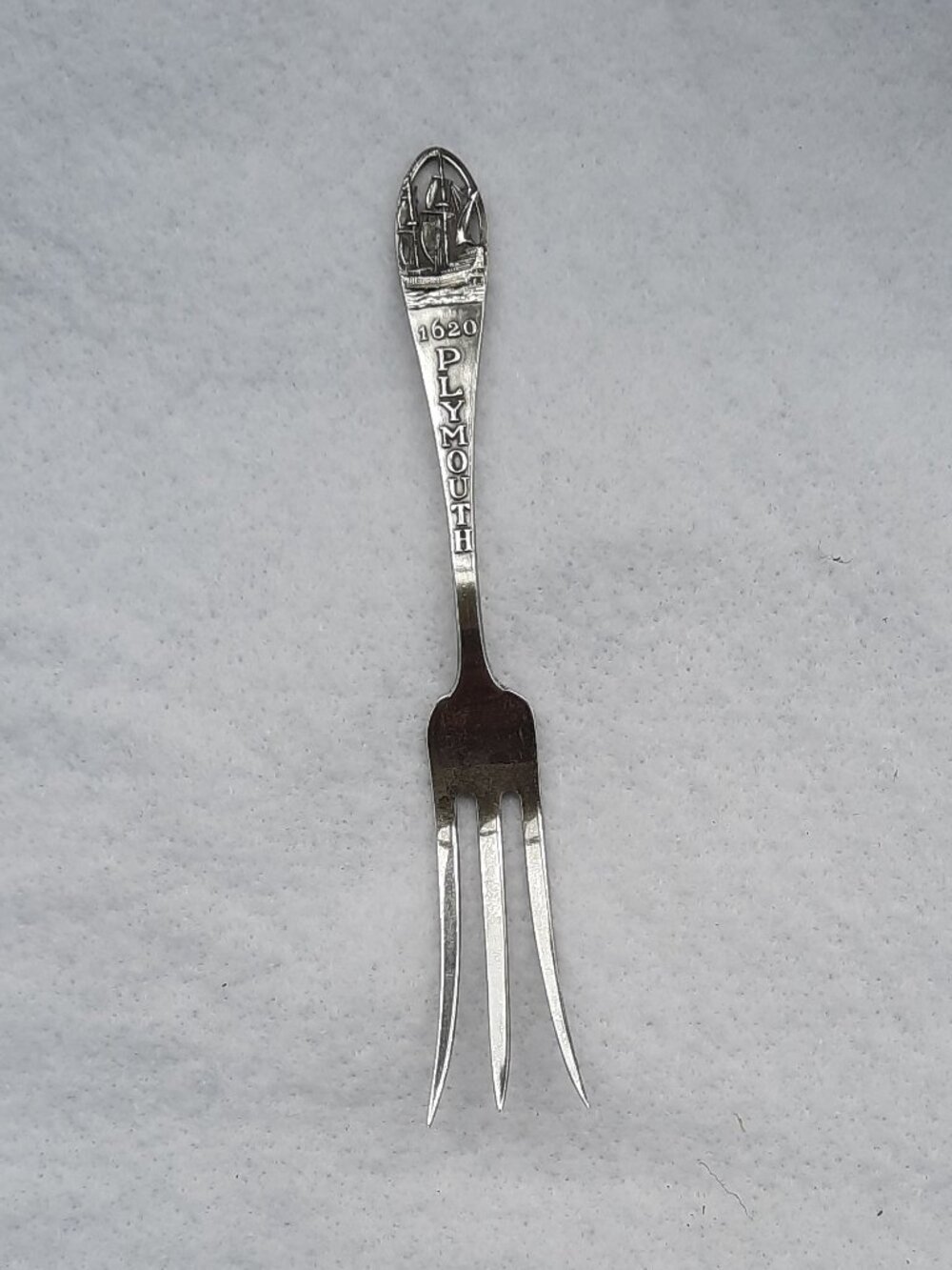 Antique Sterling Silver 3-Tine Lemon Pickle Serving Fork 5” Ornate